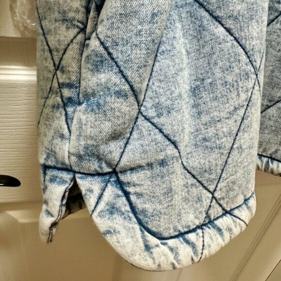 New Marc New York Women's Quilted Denim Jacket Coat Size M Blue Cottagecore Boho - Picture 13 of 16